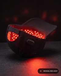 Revival Hat in Black, hero shot, interior LED array glowing