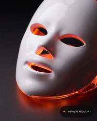 Revival Aura, 7-color LED facial mask, close-up detail of eye and nose openings